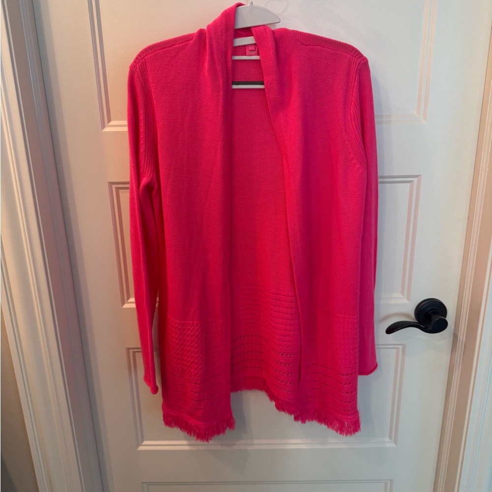 Lilly Pulitzer Vibrant Pink Open Cardigan